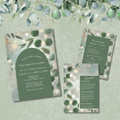 Romantische Sage Green Eucalyptus Wedding Folie Uitnodiging