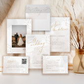 Minimalistische zwart-wit bruiloft van overlay vellum uitnodigingen