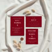 Handgeschreven Script Pink & Red Custom Wedding Kaart