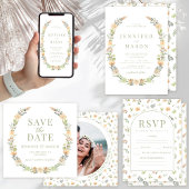 Rustieke warme wilde bloem bruiloft tafel nummers kaart