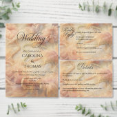 Romantische Waterverf Bloemen Parels Veren Trouwen Folie Uitnodiging (Personaliseer de collectie van deze zelfstandige maker.)