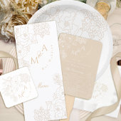 Romantic Wedding Peonies Delicate Ivory Kaart