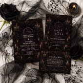 Romantische Whimsy Goth Trouwdag Kaart