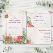 Rustic Wildflower Spring Wedding, Romantic Garden Ronde Sticker (Personaliseer de collectie van deze zelfstandige maker.)