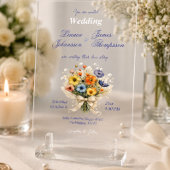 Zachte Neutrale Wilde Bloemen Bruiloft Ivoor Stofb Cadeaulabel
