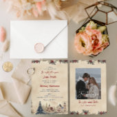 Romantische winter bruiloft save the date