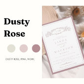 Mauve Terracotta botanische wapen monogram bruilof Menu