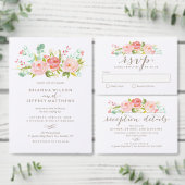 Roos Garden Floral Wedding Escort Kaart (Personaliseer de collectie van deze zelfstandige maker.)
