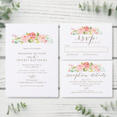 Roos Tuin Bloemen bruiloft uitnodiging (Personaliseer de collectie van deze zelfstandige maker.)