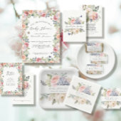 Elegante bloementuin Roze Rose Blue Hydrangeas Bedankkaart