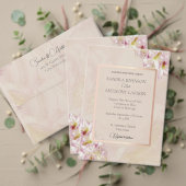 Dusty Roos Gold Azalea Huwelijksuitnodiging Kaart (Personaliseer deze collectie van deze onafhankelijke maker. Test)