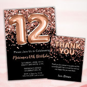 Roos Goud Zwart 12e Verjaardagsfeestje Ronde Button 7,6 Cm