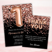 Roos Goud Zwart 1e Verjaardagsfeestje Servet