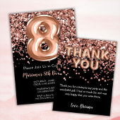 Roos Goud Zwart 8e Verjaardagsfeestje Kartonnen Onderzetters