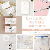 Modern Chic Roos Gold Blush Roze Marmeren Monogram Post-it® Notes