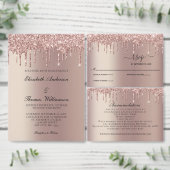 Roos Goud Roze Trendy Modern Wedding Menu (Personaliseer de collectie van deze zelfstandige maker.)