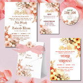 Luxe Roze Gouden Bloem Kader Nikah-contract  Poster