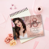 Roos Gold Faux Glitter & Folie 18e verjaardag Kaart