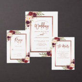 Burgundy Floral Roos Gold redder onze nieuwe datum Save The Date (Personaliseer de collectie van deze zelfstandige maker.)