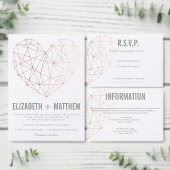 RSVP-kaart | Reactie | Bruiloft Geometrisch Roos G RSVP Kaartje (Personaliseer de collectie van deze zelfstandige maker.)