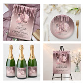 Roos Gold Glitter Drips 50ste Verjaardag Acryl Bord