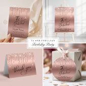 70e verjaardag Roos Gold Glitter Wijn Etiket