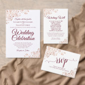 Roos Gold & Bourgogne Frilly Weddenschap Bedankt M Wijn Etiket (Personaliseer de collectie van deze zelfstandige maker.)