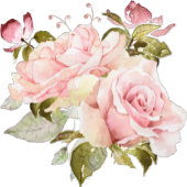 Roos Gouden Waterverf Bloemen Bruiloft Servet