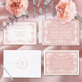 Roos gouden papel picado dank u Baby Girl Shower Bedankdoosjes