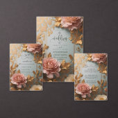 Roos Goud -geïnspireerde bloemen Save The Date Kaart (Personaliseer de collectie van deze zelfstandige maker.)