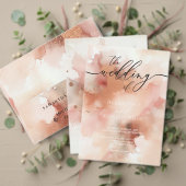 Roos gouden stof Waterverf monogram uitnodigen Drieluik Kaart (Personaliseer deze collectie van deze onafhankelijke maker. Test)