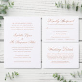 Traditioneel Roos Roze Formele Elegante Huwelijk All In One Uitnodiging (Personaliseer de collectie van deze zelfstandige maker.)