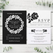 gele rozenbaard, grijze tong drieluik uitnodiging (Personaliseer de collectie van deze zelfstandige maker.)