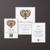 Noors Rosemaling hart retour adres label (Personaliseer de collectie van deze zelfstandige maker.)