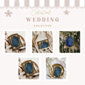 Royal Blue Celestial Wedding Kaart