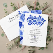 Sparen de Datum Royal Blue Floral Foto Card Save The Date (Personaliseer deze collectie van deze onafhankelijke maker. Test)