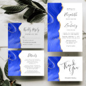 Royal Blue Agaat Gouden Bruiloft Dank u Kaart