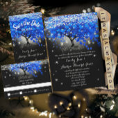 Elegant Royal Blue Heart Leaf Tree Servet