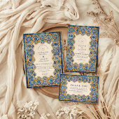 Royal Blue Islamic Wedding Kaart
