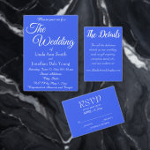 Royal Blue Eenvoudige Stijl Trouwdetails Informatiekaartje (Personaliseer de collectie van deze zelfstandige maker.)