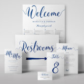 Royal Blue Welkom bij onze forever Wedding Sign Poster