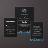 Koninklijke Marine Blauw Bloemstuk Vouw Bruiloft Programma (Personaliseer de collectie van deze zelfstandige maker.)