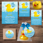 Geel Rubber Duck Rub Een Dub Baby shower Informatiekaartje