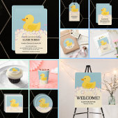 Rubber Ducky Bubbles Baby shower Kaart