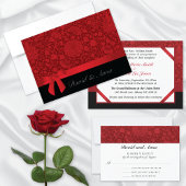 Ruby Red Floral Brocade Romantic Gastenboek