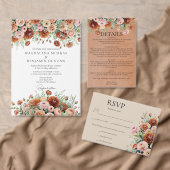 Burnt Orange Sage Flowers Wedding Table Number Acryl Uitnodigingen (Personaliseer de collectie van deze zelfstandige maker.)