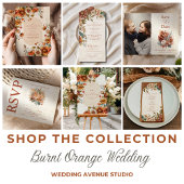 Rust Terracotta Flowers Burnt Oranje Fall Wedding All In One Uitnodiging