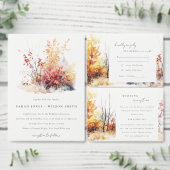 Roest geel herfst Herfst landschap geruite bruilof Wijn Etiket (Personaliseer de collectie van deze zelfstandige maker.)