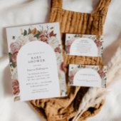Rustic Boho Autumn Baby shower Bedankkaart