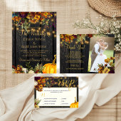 Budget rustieke herfst QR code RSVP trouwuitnodigi Flyer
